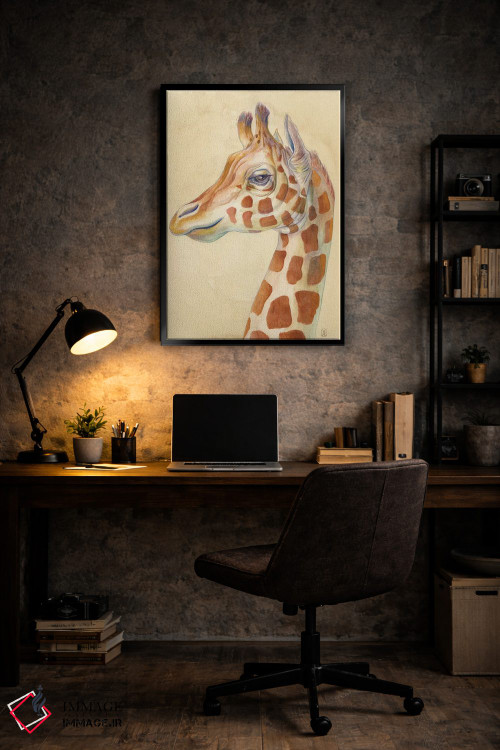 تابلو دکوراتیو نمای جانبی زرافه اثر براندون کیهنر - D6B
