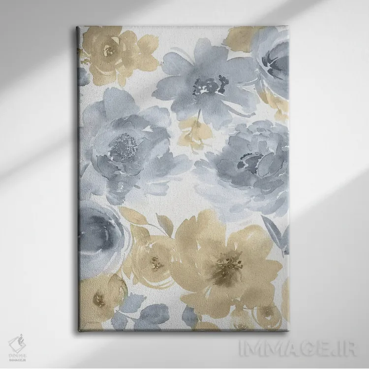 تابلو مدرن بهار قهوه ای روشن و خاکستری II اثر کلسی موریس - نمای روبهرو روی دیوار