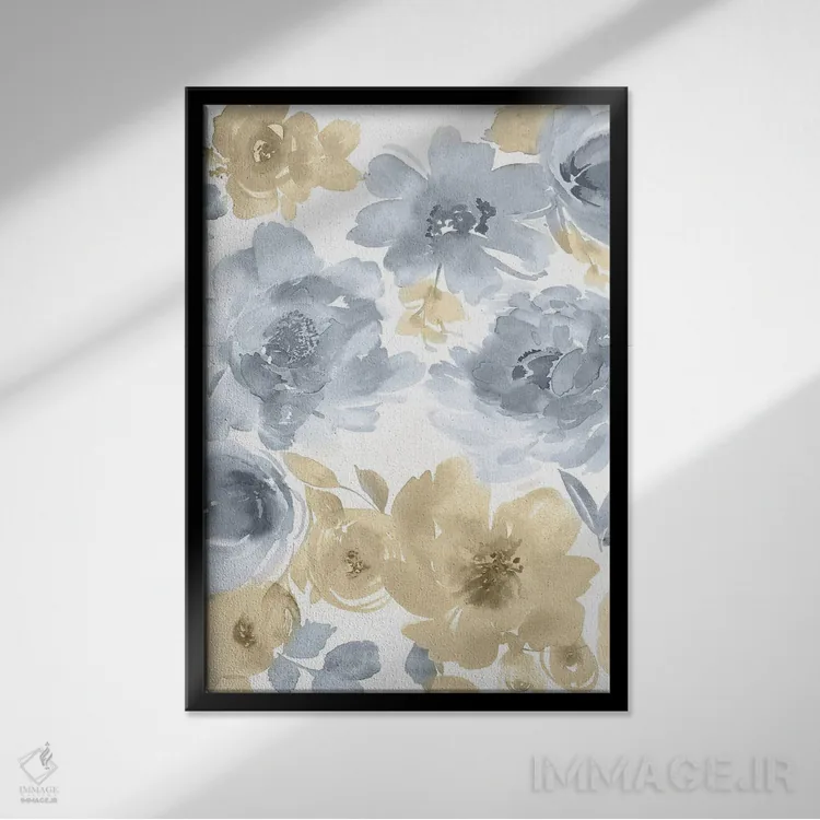 تابلو مدرن بهار قهوه ای روشن و خاکستری II اثر کلسی موریس - نمای قابدار مشکی