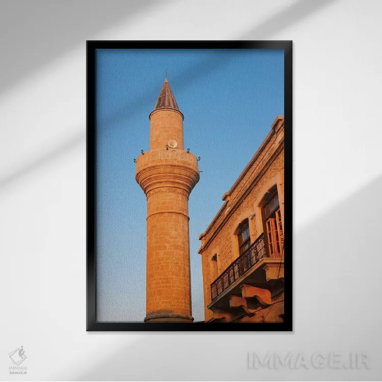 تابلو دکوراتیو مسجد آقا جعفر پاشا، گیرنه، جمهوری ترک قبرس شمالی اثر کرن سو - نمای قابدار مشکی