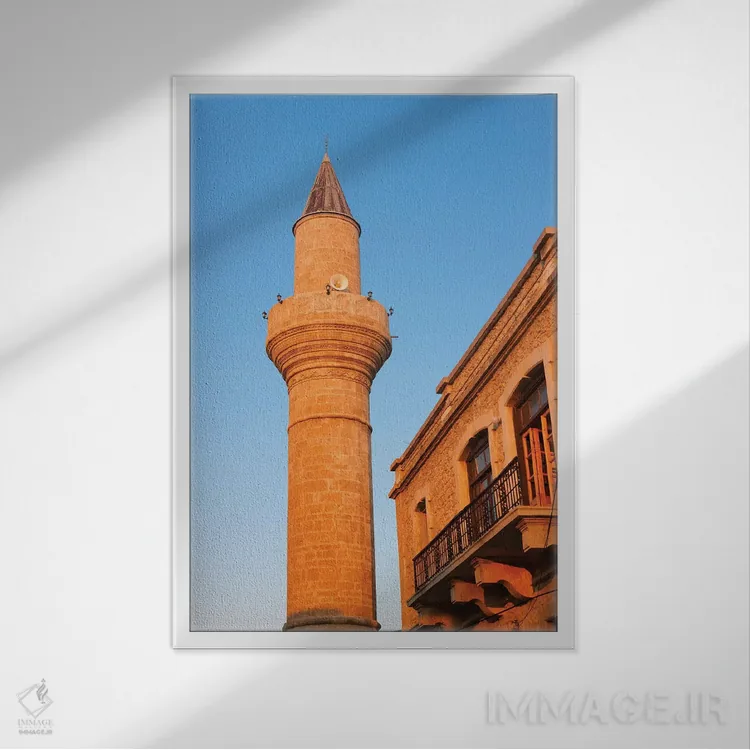 تابلو دکوراتیو مسجد آقا جعفر پاشا، گیرنه، جمهوری ترک قبرس شمالی اثر کرن سو - نمای قابدار سفید