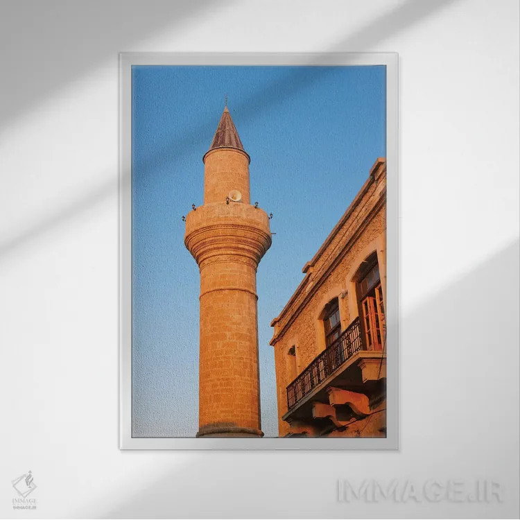 تابلو دکوراتیو مسجد آقا جعفر پاشا، گیرنه، جمهوری ترک قبرس شمالی اثر کرن سو - نمای قابدار سفید