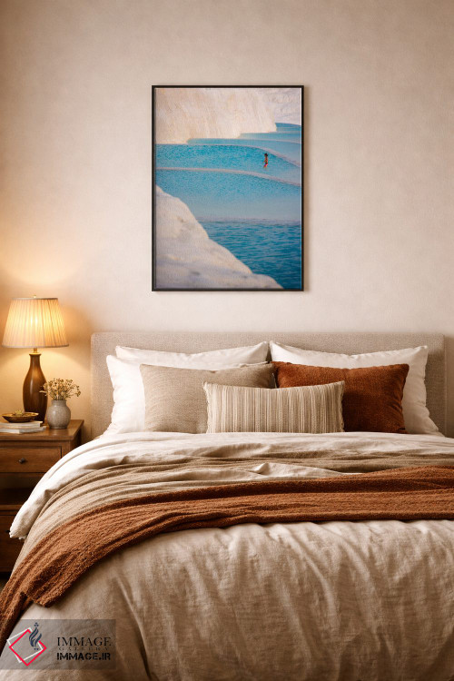 تابلو دکوراتیو دختر جوان روی تراورتن های پاموکاله، ترکیه اثر کرن سو - D6B