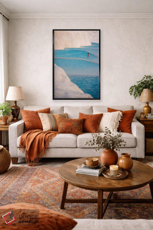 تابلو دکوراتیو دختر جوان روی تراورتن های پاموکاله، ترکیه اثر کرن سو - D4B