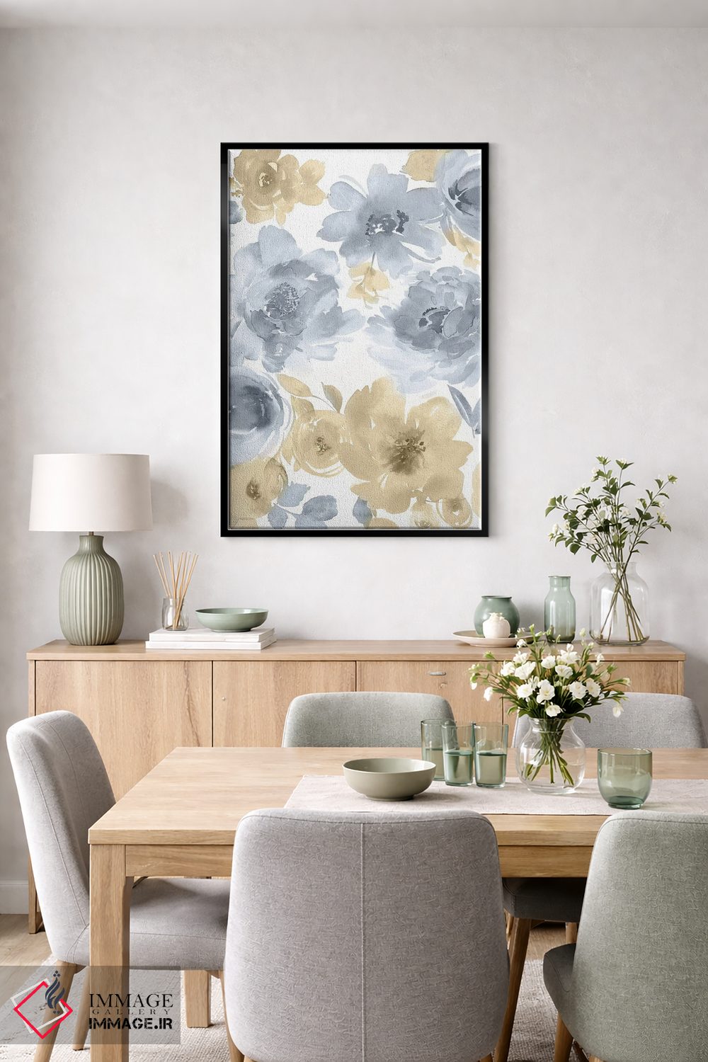 تابلو مدرن بهار قهوه ای روشن و خاکستری II اثر کلسی موریس - D6B