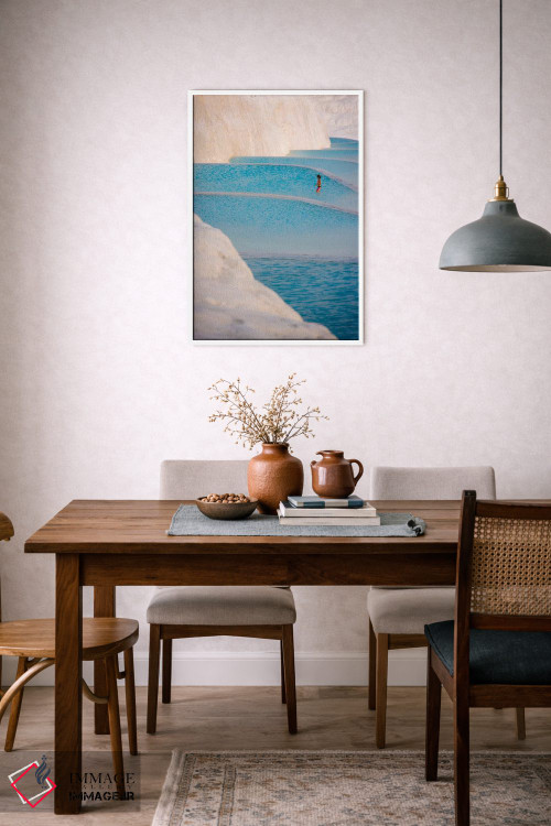 تابلو دکوراتیو دختر جوان روی تراورتن های پاموکاله، ترکیه اثر کرن سو - D5W