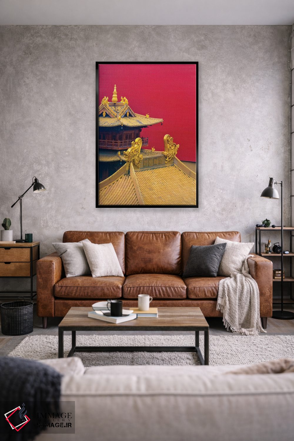 تابلو دکوراتیو جزئیات معماری معبد جینگان، شانگهای، چین اثر کرن سو - D1B