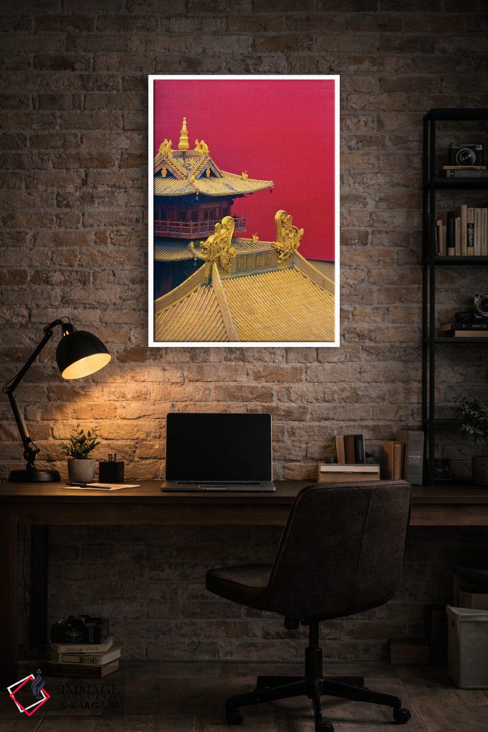 تابلو دکوراتیو جزئیات معماری معبد جینگان، شانگهای، چین اثر کرن سو - D3W