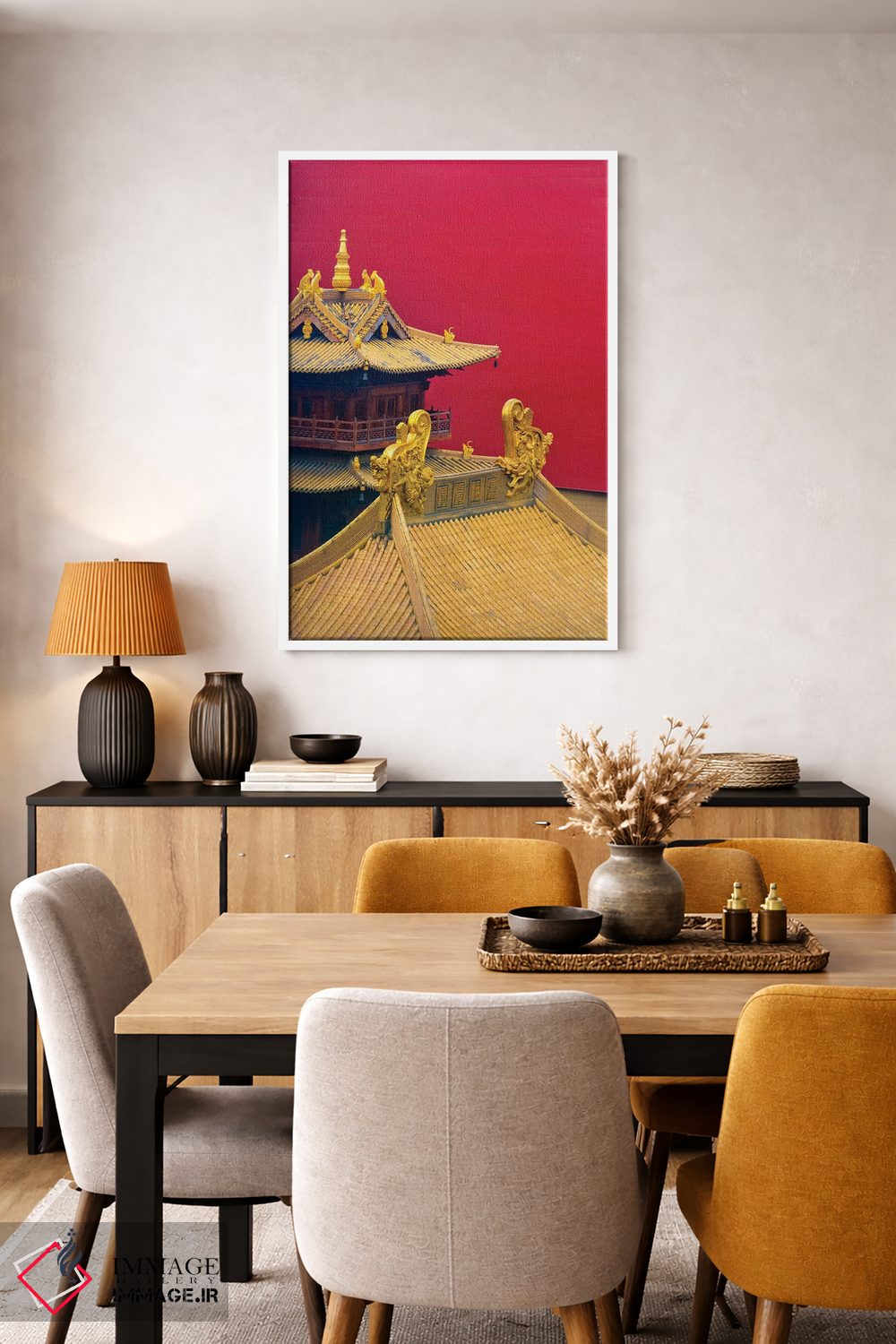 تابلو دکوراتیو جزئیات معماری معبد جینگان، شانگهای، چین اثر کرن سو - D5W