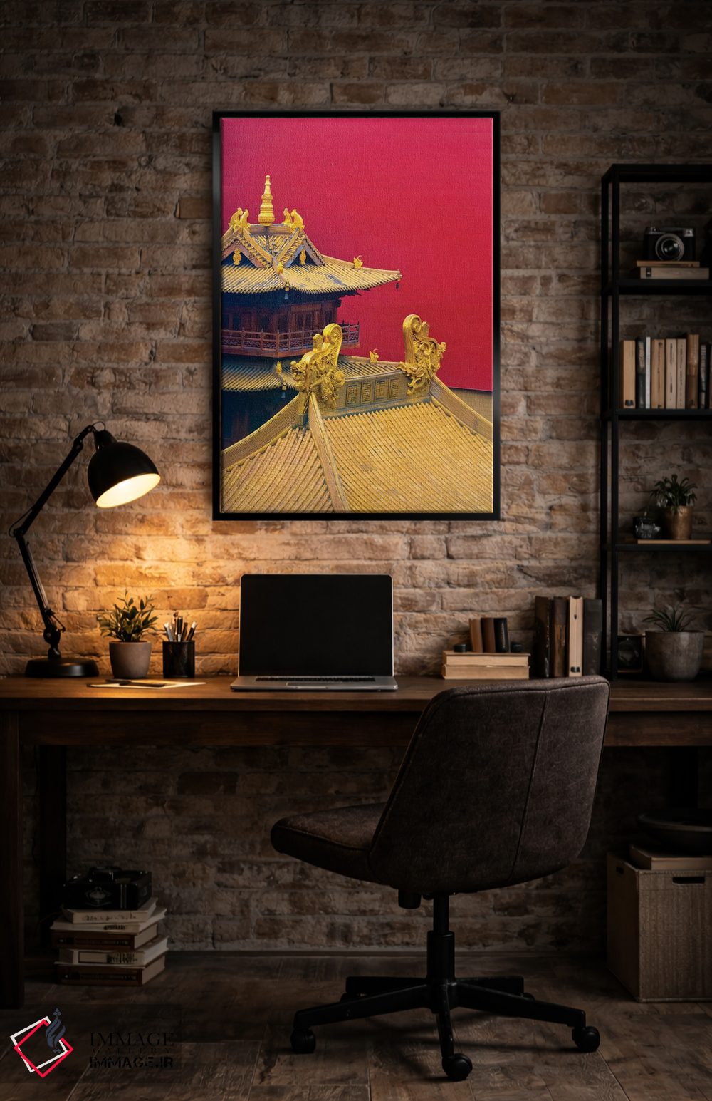 تابلو دکوراتیو جزئیات معماری معبد جینگان، شانگهای، چین اثر کرن سو - D4B