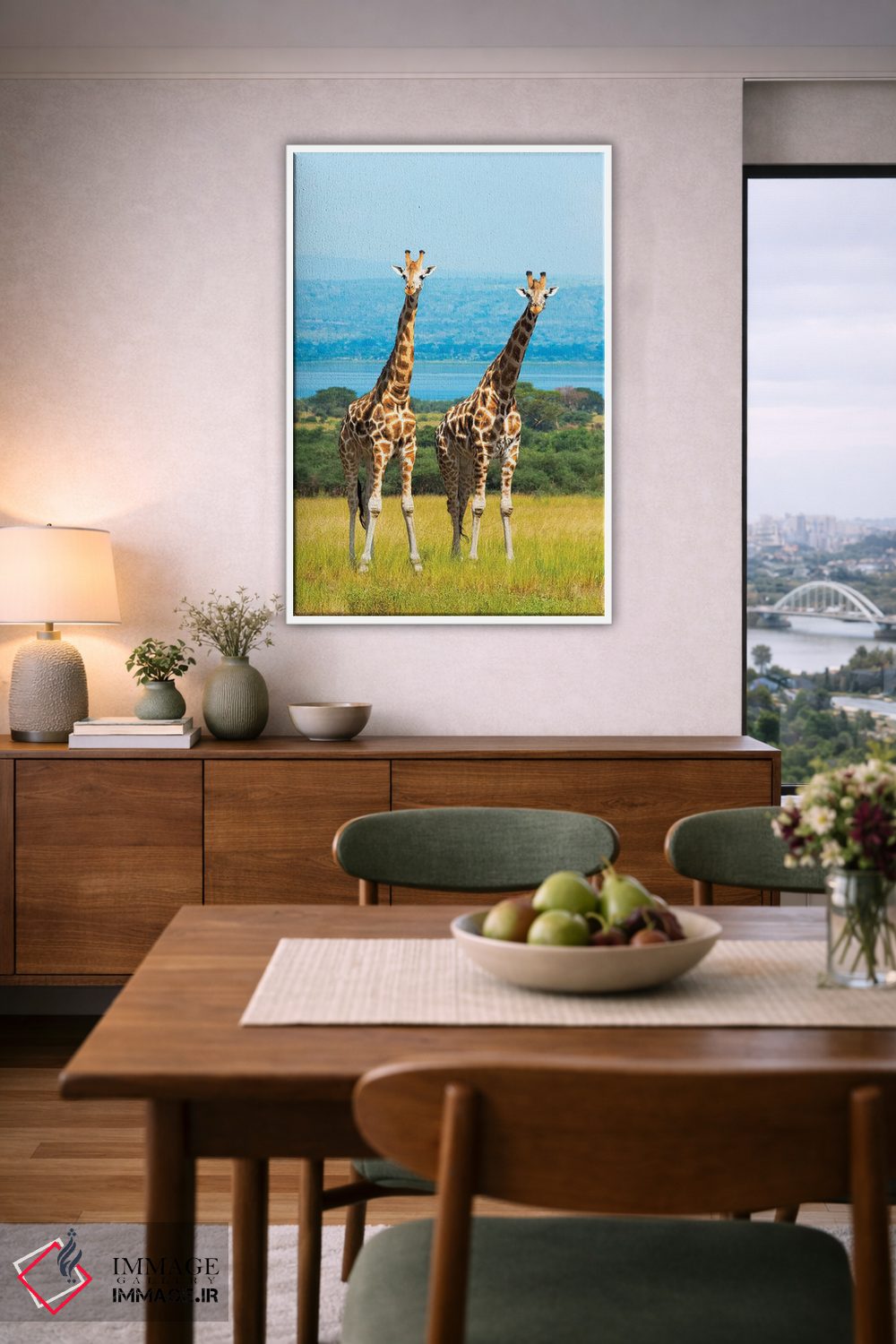 تابلو دکوراتیو زرافه ها در ساوانا، پارک ملی آبشار مورچیسون، اوگاندا اثر کرن سو - D5W