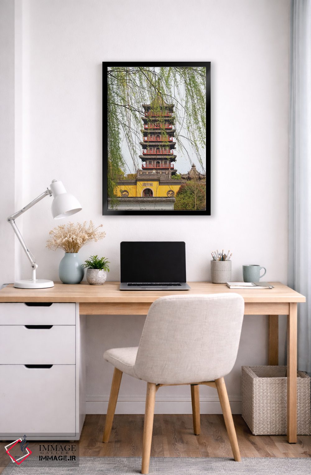 تابلو دکوراتیو معبد پاگودای هاوگو در دریاچه جنوبی، جیاشینگ، استان ژجیانگ، چین اثر کرن سو - D6B