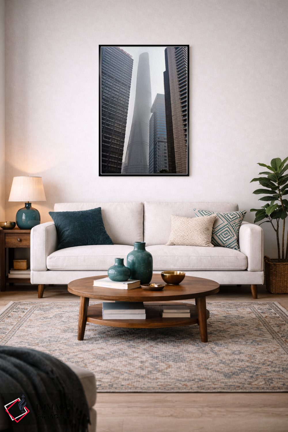 تابلو دکوراتیو Shanghai, China,برج شانگهای و آسمان خراش ها در پودانگ، شانگهای… اثر کرن سو - D3B