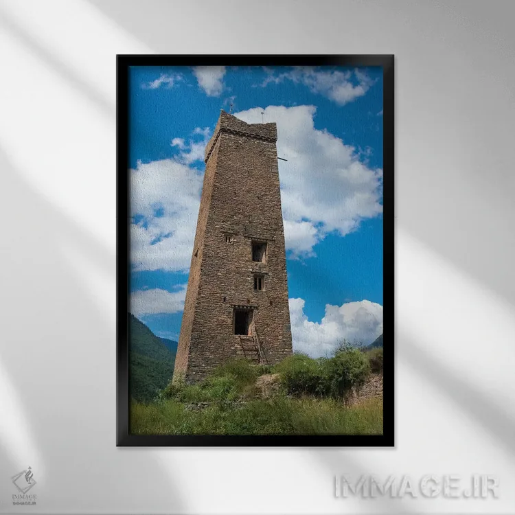 تابلو دکوراتیو Ngawa Tibetan and Qiang Autonomous Prefecture,برج مراقبت خانه تب… اثر کرن سو - نمای قابدار مشکی