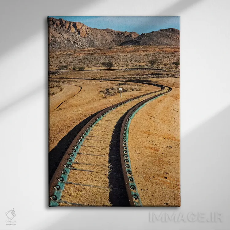 تابلو دکوراتیو Karas Region, Namibia,خط آهن عبوری از صحرای جنوبی نامیب، منطقه ک… اثر کرن سو - نمای روبهرو روی دیوار
