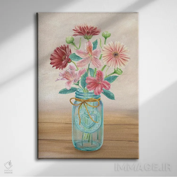 تابلو دکوراتیو گلدان گل I اثر کلسی ویلسون - نمای روبهرو روی دیوار