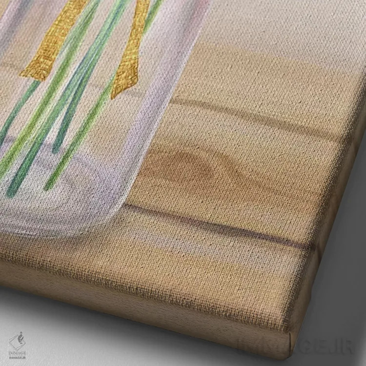 تابلو دکوراتیو گلدان گل II اثر کلسی ویلسون - نمای نزدیک بافت بوم