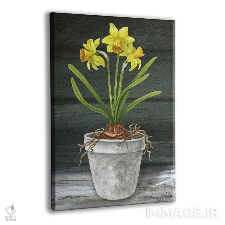 تابلو مدرن باغ روستایی ۱ - نرگس ها اثر کلسی ویلسون - نمای پرسپکتیو محصول