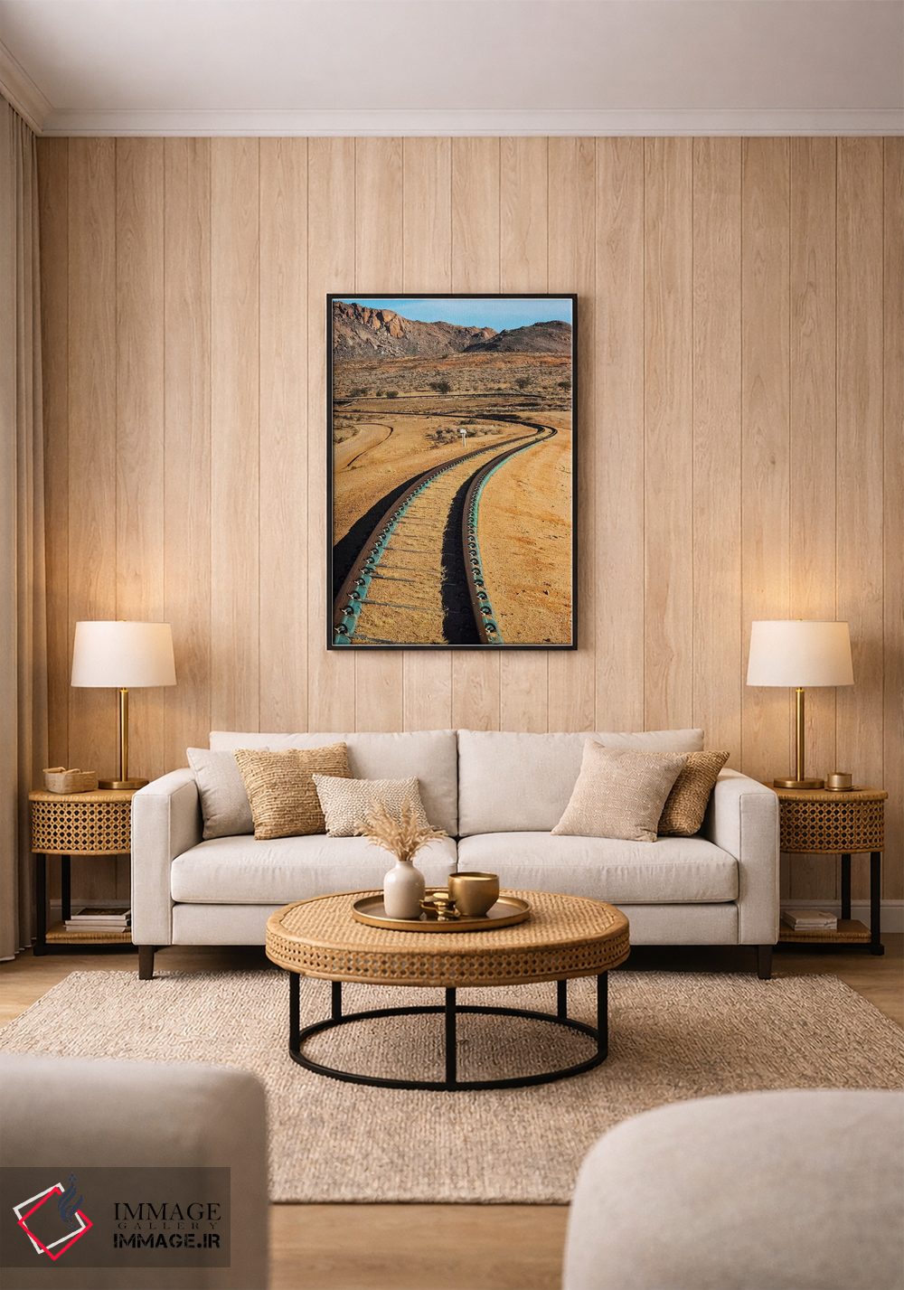 تابلو دکوراتیو Karas Region, Namibia,خط آهن عبوری از صحرای جنوبی نامیب، منطقه ک… اثر کرن سو - D1B