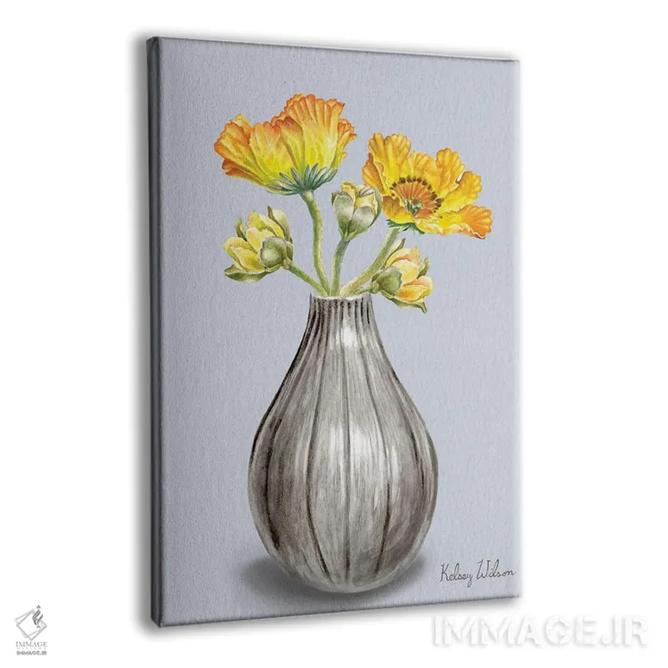تابلو مدرن شقایق ها در گلدان II اثر کلسی ویلسون - نمای پرسپکتیو محصول