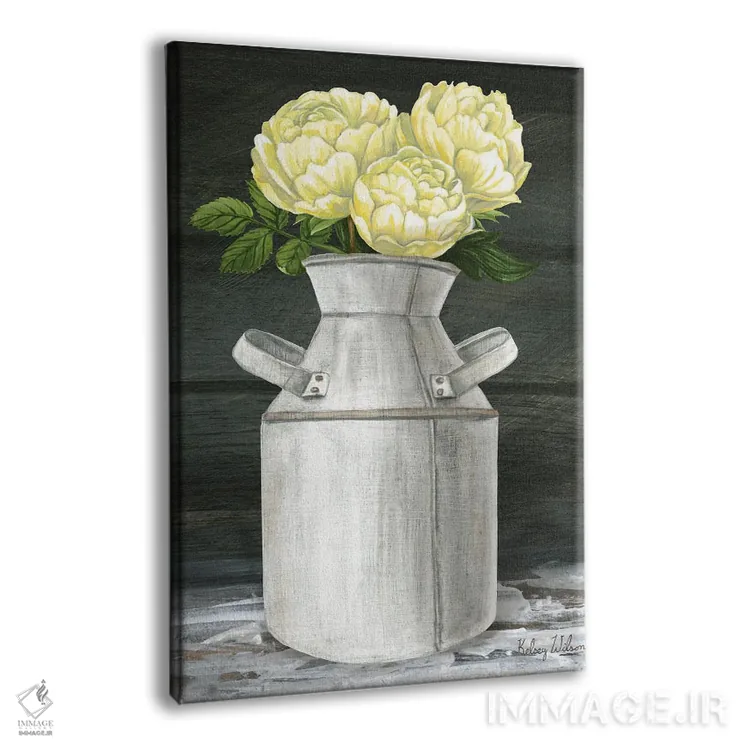 تابلو مدرن باغ روستایی ۴ - صدتومانی ها در پارچ اثر کلسی ویلسون - نمای پرسپکتیو محصول