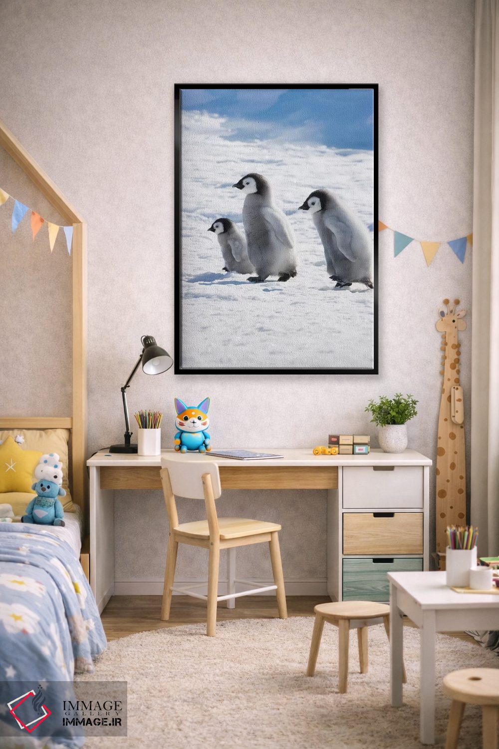 تابلو دکوراتیو Snow Hill Island, Antarctica,جوجه های پنگوئن امپراتور روی یخ، جز… اثر کرن سو - D3B