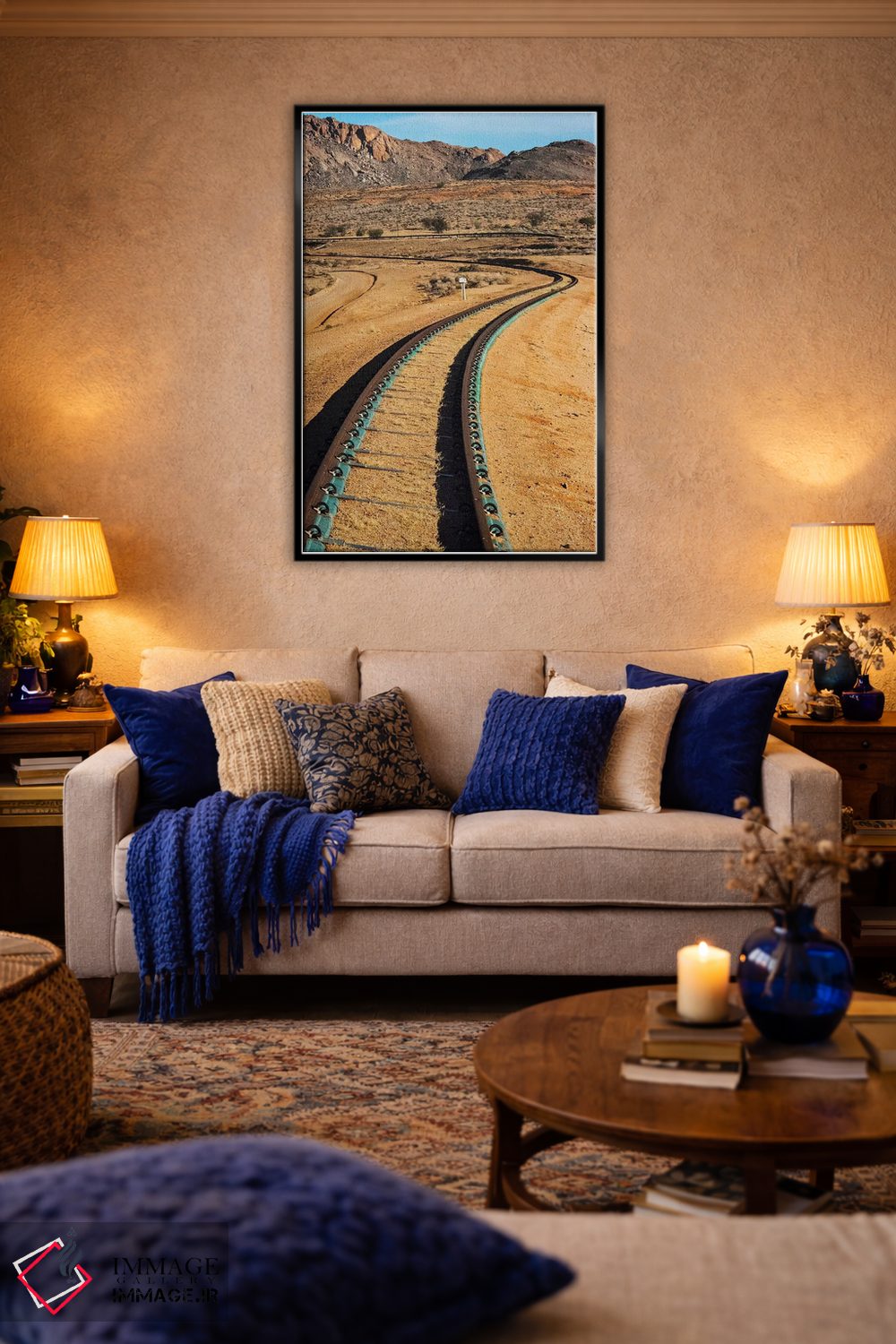 تابلو دکوراتیو Karas Region, Namibia,خط آهن عبوری از صحرای جنوبی نامیب، منطقه ک… اثر کرن سو - D3B