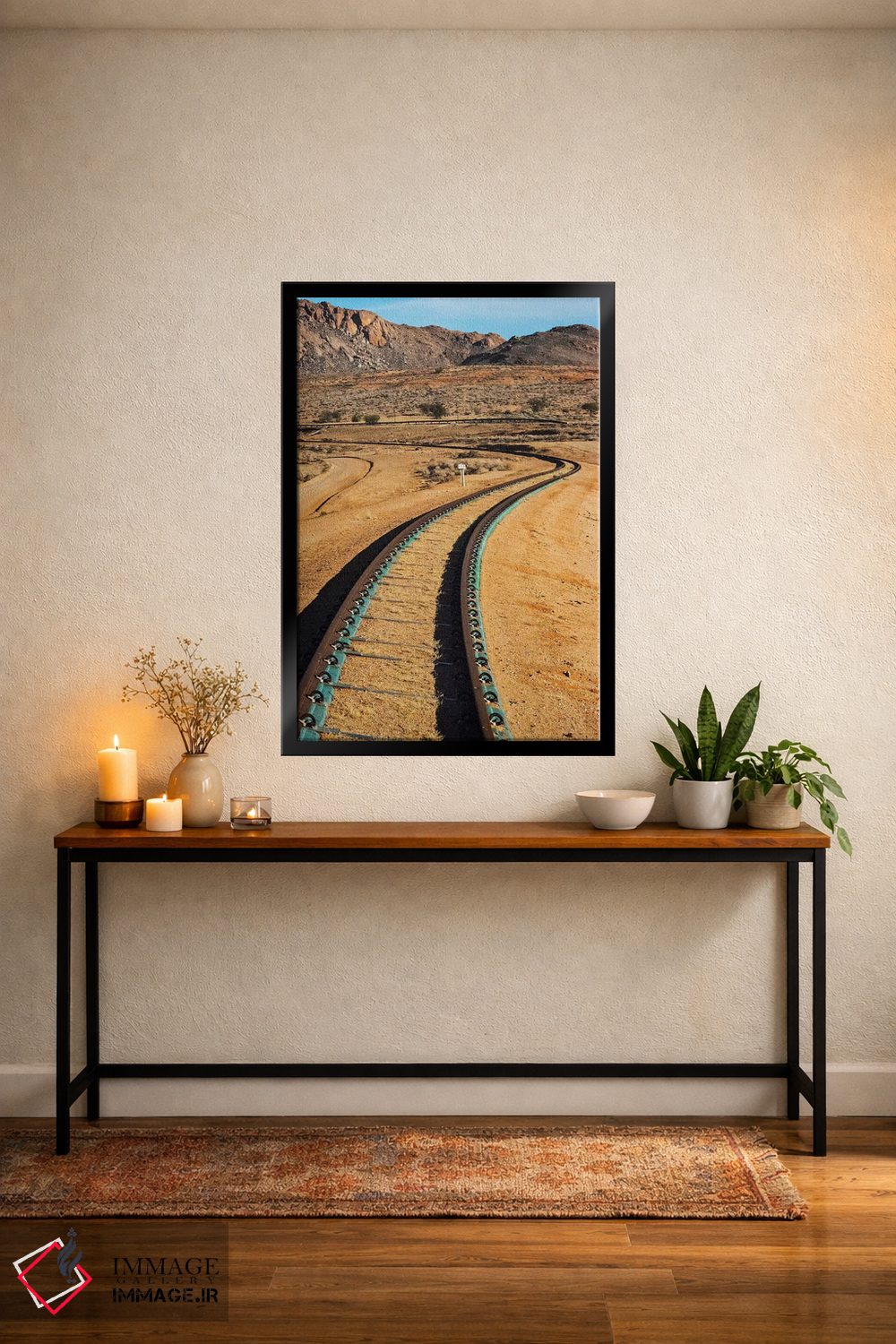 تابلو دکوراتیو Karas Region, Namibia,خط آهن عبوری از صحرای جنوبی نامیب، منطقه ک… اثر کرن سو - D4B