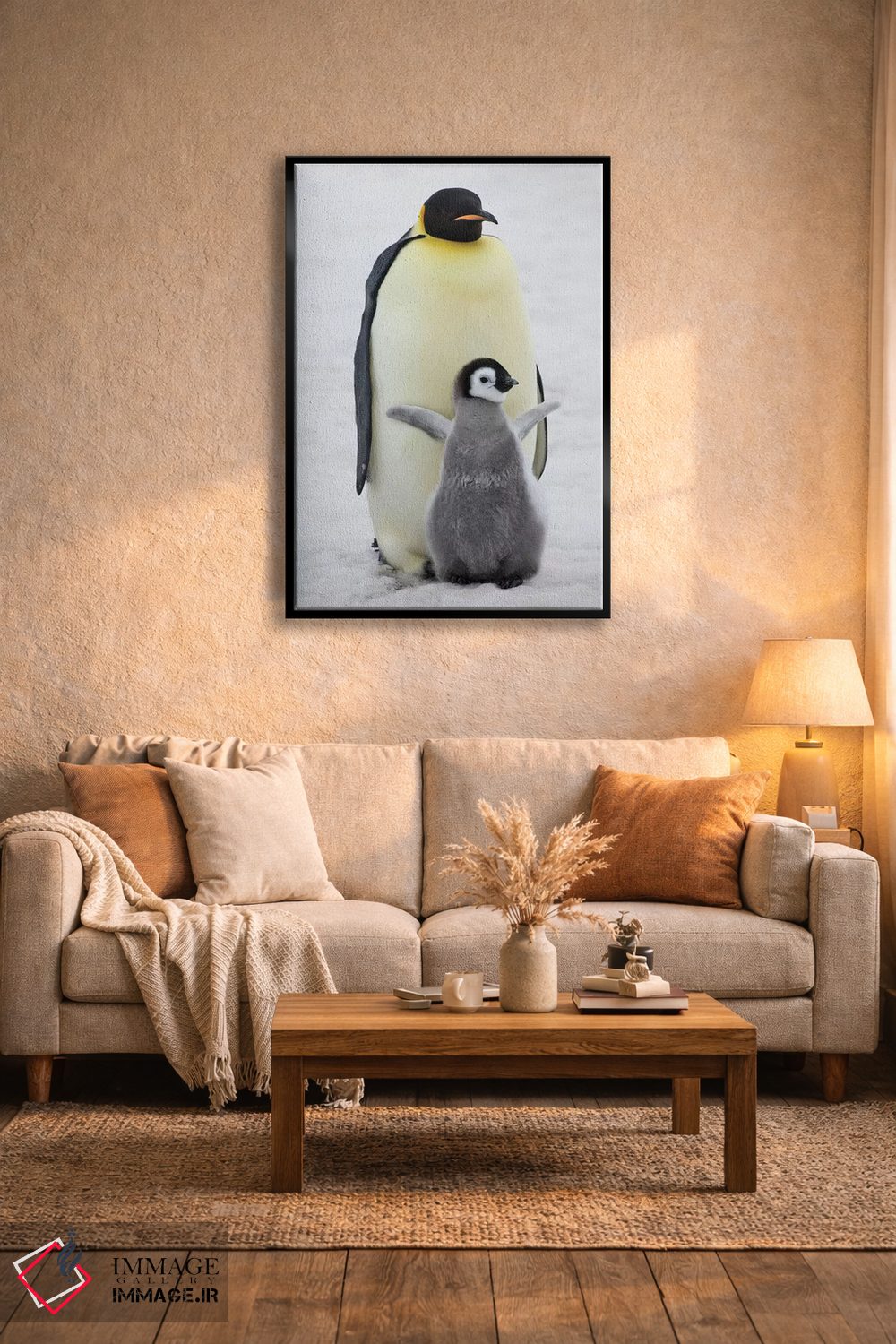 تابلو دکوراتیو Snow Hill Island, Antarctica,پنگوئن امپراتور به همراه جوجه روی ی… اثر کرن سو - D4B