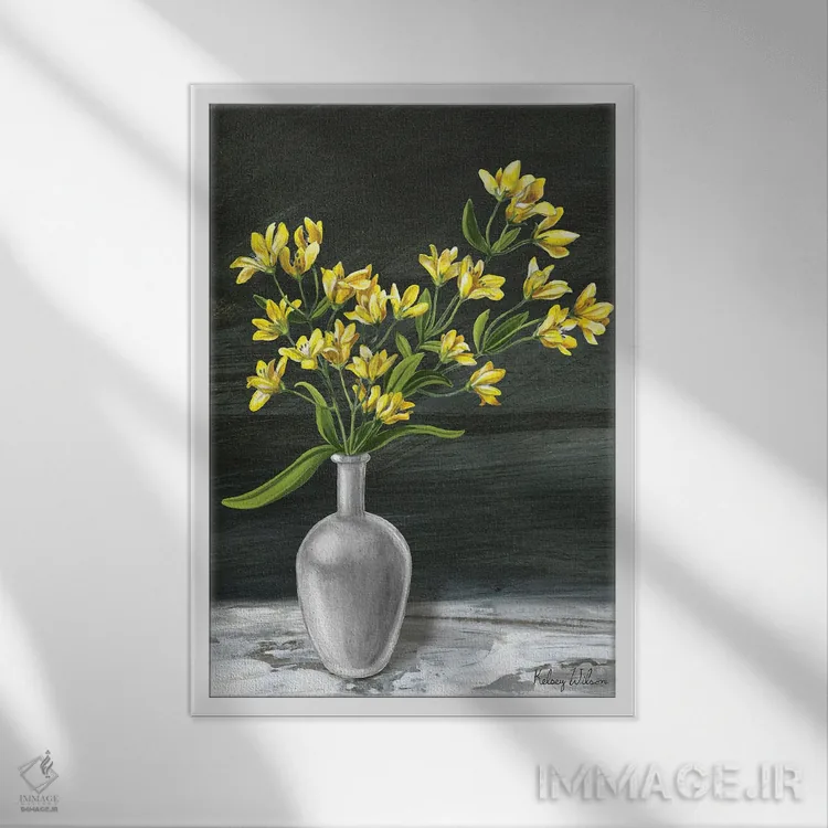 تابلو مدرن باغ روستایی ۳ - پلی آنتوس اثر کلسی ویلسون - نمای قابدار سفید