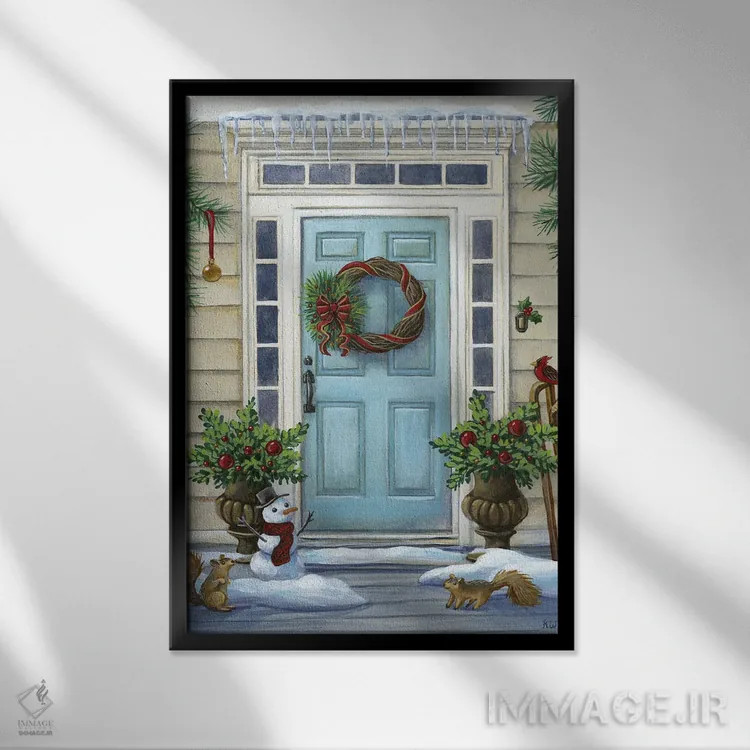 تابلو دکوراتیو آستانه شاد II اثر کلسی ویلسون - نمای قابدار مشکی