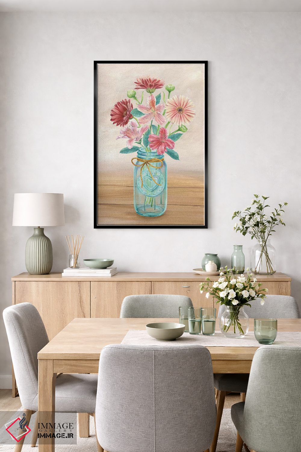 تابلو دکوراتیو گلدان گل I اثر کلسی ویلسون - D6B