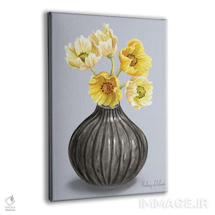 تابلو مدرن شقایق ها در گلدان I اثر کلسی ویلسون - نمای پرسپکتیو محصول