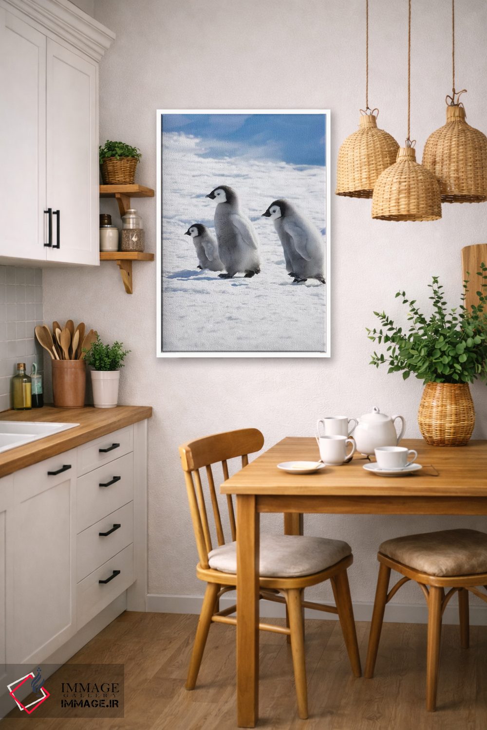 تابلو دکوراتیو Snow Hill Island, Antarctica,جوجه های پنگوئن امپراتور روی یخ، جز… اثر کرن سو - D6W