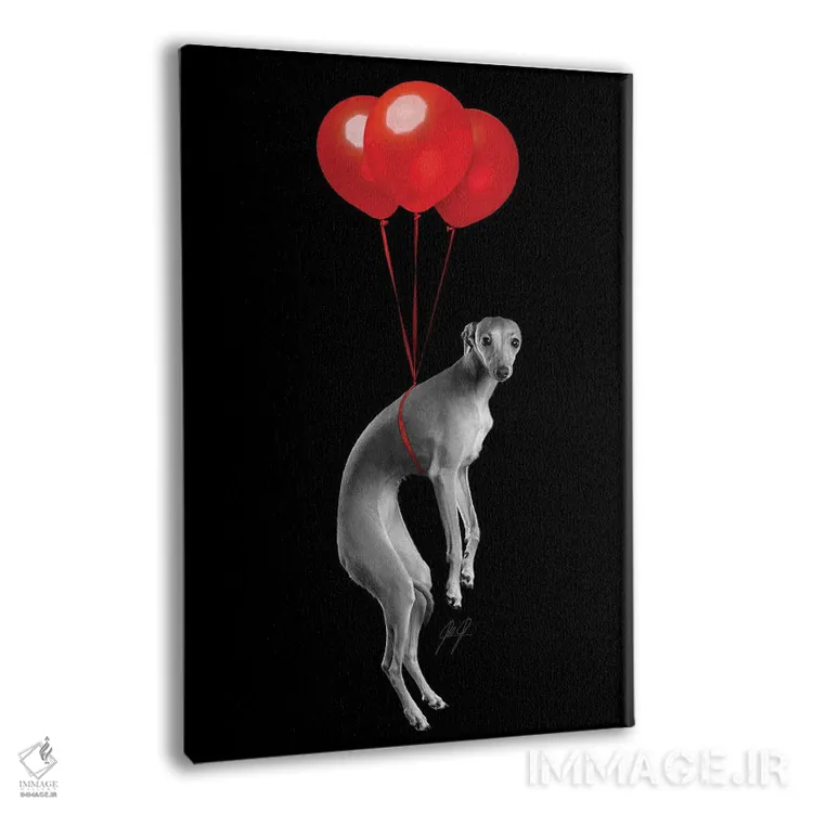 تابلو دکوراتیو سگ مهمانی اثر کاترین فدرر - نمای پرسپکتیو محصول