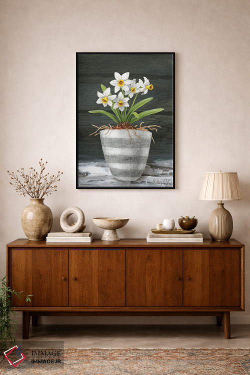 تابلو مدرن باغ روستایی ۲ - نرگس های سفید اثر کلسی ویلسون - D1B