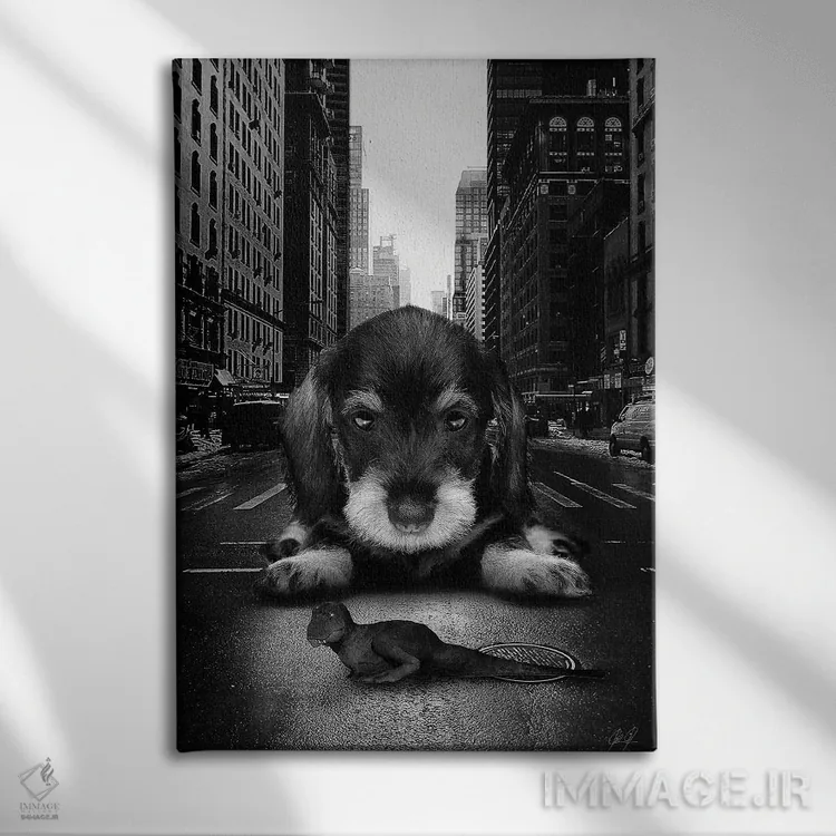 تابلو دکوراتیو زمان بازی اثر کاترین فدرر - نمای روبهرو روی دیوار