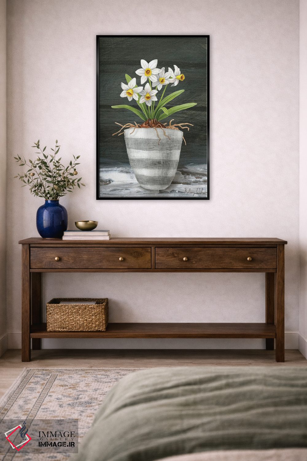 تابلو مدرن باغ روستایی ۲ - نرگس های سفید اثر کلسی ویلسون - D4B