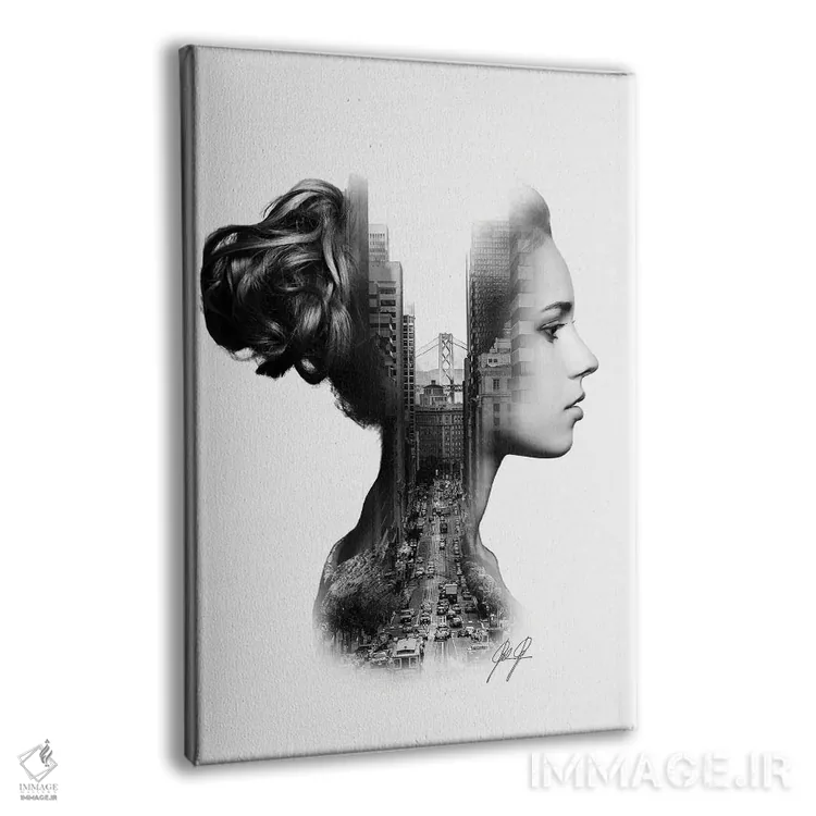 تابلو دکوراتیو پروفایل با نوردهی دوگانه اثر کاترین فدرر - نمای پرسپکتیو محصول