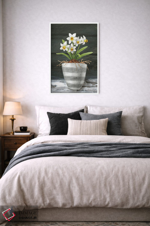 تابلو مدرن باغ روستایی ۲ - نرگس های سفید اثر کلسی ویلسون - D5W