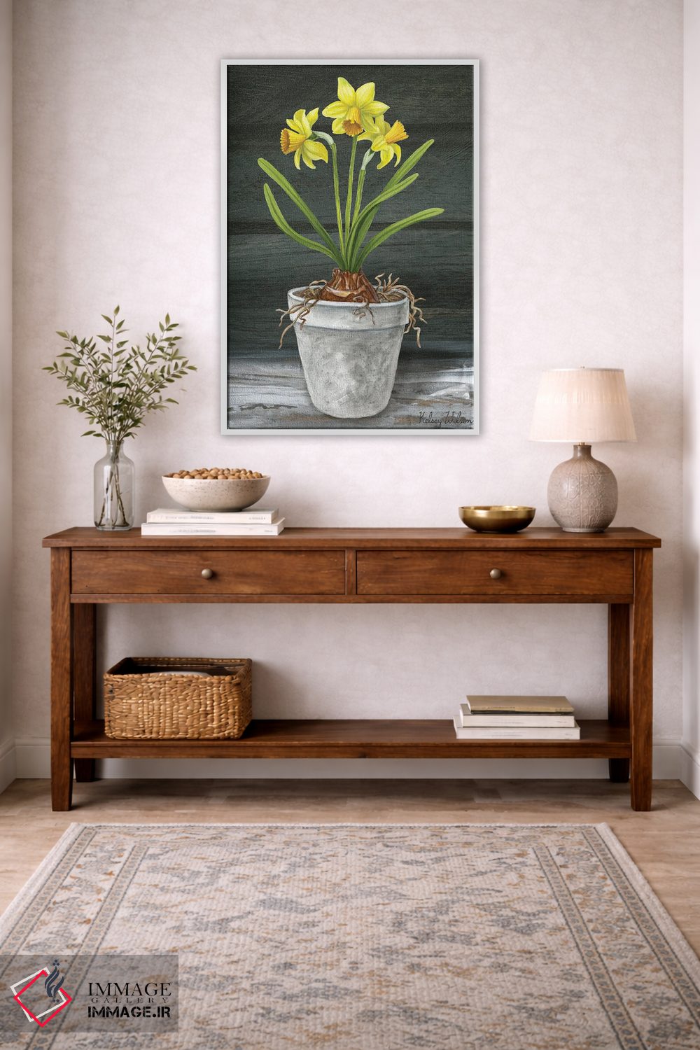 تابلو مدرن باغ روستایی ۱ - نرگس ها اثر کلسی ویلسون - D3W
