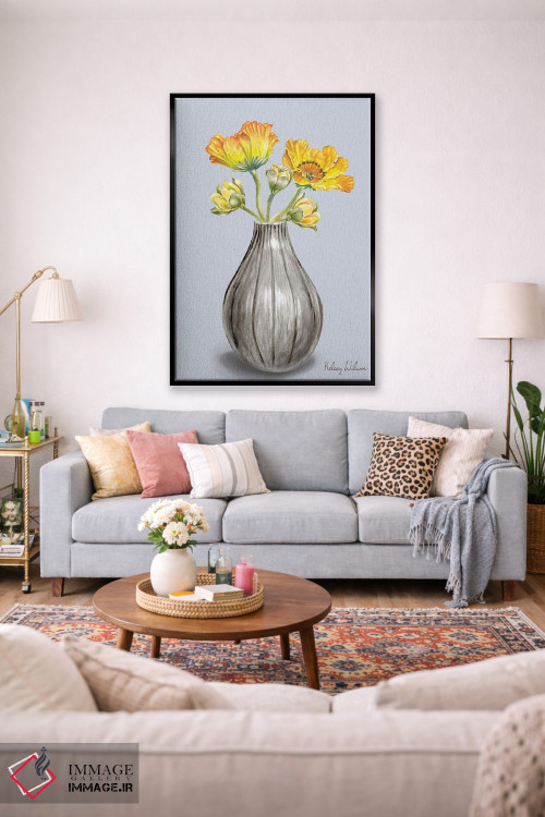 تابلو مدرن شقایق ها در گلدان II اثر کلسی ویلسون - D2B