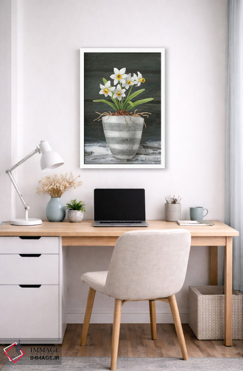 تابلو مدرن باغ روستایی ۲ - نرگس های سفید اثر کلسی ویلسون - D6W