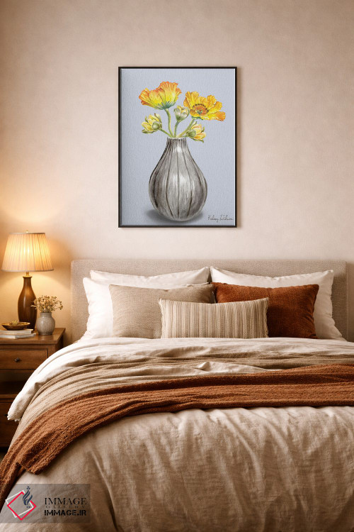 تابلو مدرن شقایق ها در گلدان II اثر کلسی ویلسون - D6B