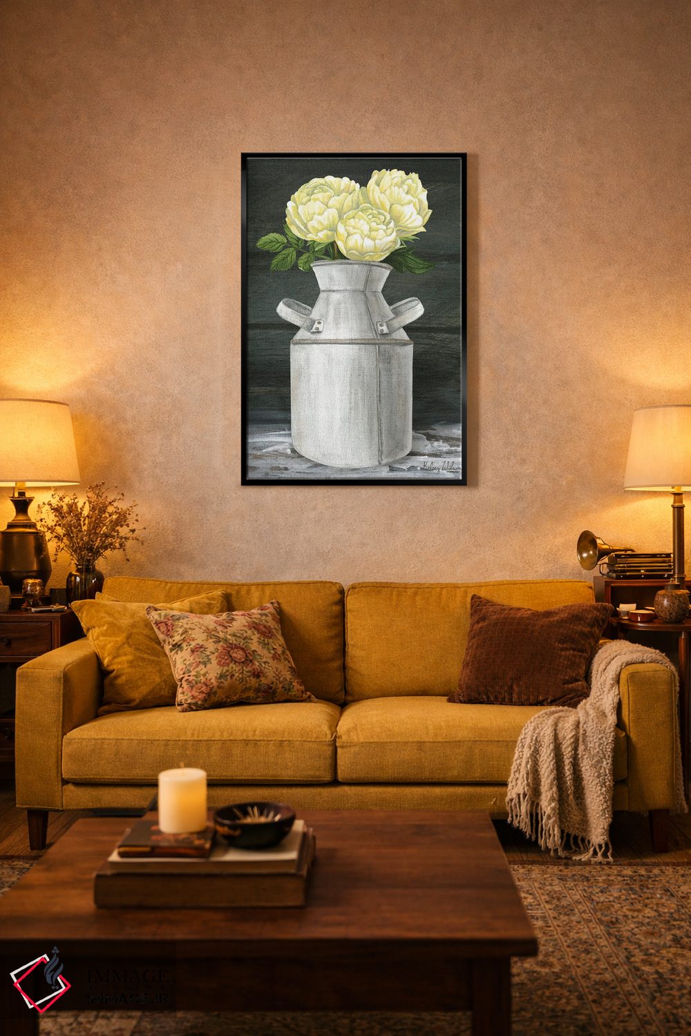 تابلو مدرن باغ روستایی ۴ - صدتومانی ها در پارچ اثر کلسی ویلسون - D2B