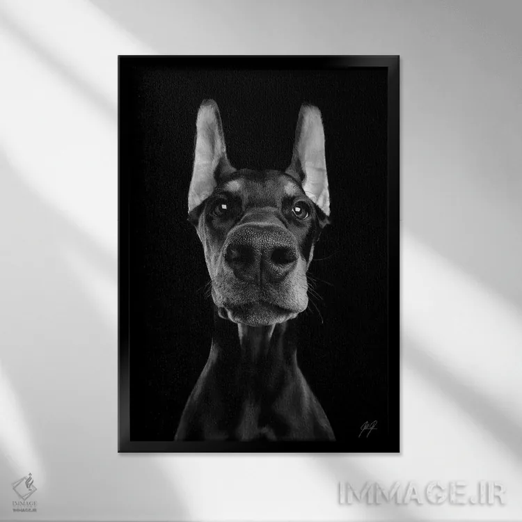 تابلو دکوراتیو چه خبر؟ اثر کاترین فدرر - نمای قابدار مشکی
