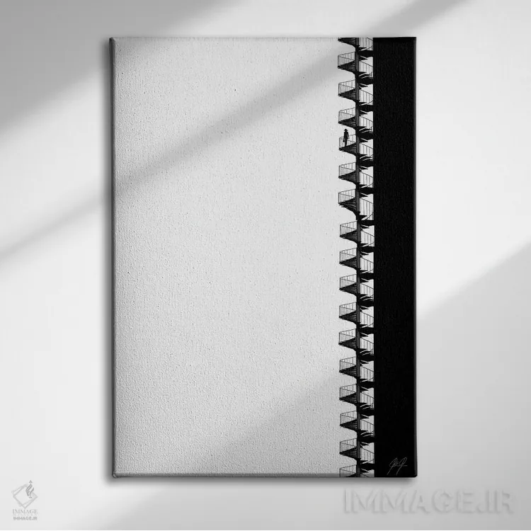 تابلو مینیمال گردباد اثر کاترین فدرر - نمای روبهرو روی دیوار