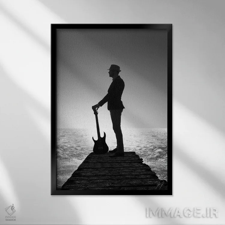 تابلو مینیمال آخرین اجرا اثر کاترین فدرر - نمای قابدار مشکی