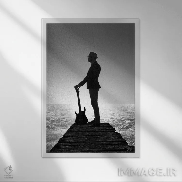 تابلو مینیمال آخرین اجرا اثر کاترین فدرر - نمای قابدار سفید