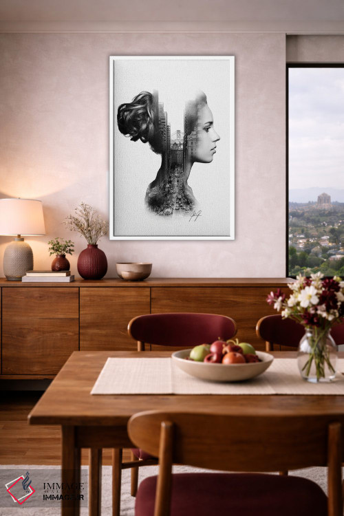 تابلو دکوراتیو پروفایل با نوردهی دوگانه اثر کاترین فدرر - D3W